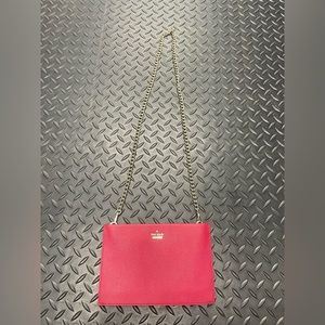 Kate Spade Red Saffiano Leather Chain Crossbody Bag | Like New